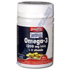 Omega-3 halolaj + E vitamin 1200 mg, 40 db JutaVit
